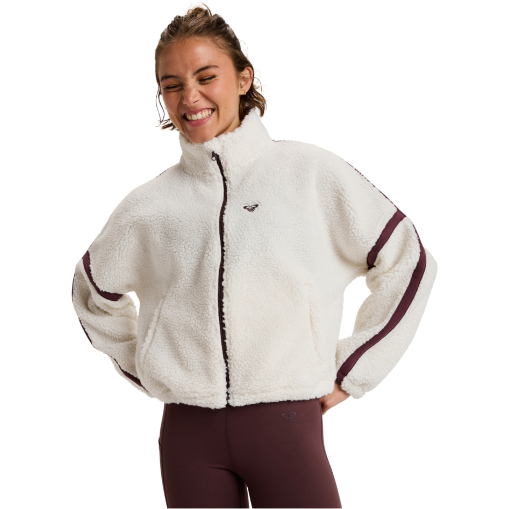 2025 Roxy Femmes Pull Sportif Zippé Boundless Spirit ERJPF03220 - Whisper White